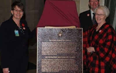Dedication of the military nurses plaque at the Regina Legislature